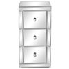 FCH Mirrored Nightstand; Silver Side/End Table for Living Room Bedroom