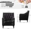 Velvet Accent Chair; Modern and Cozy Sofa Chair with Wood Legs; Tufted Accent Armchair for Living Room/Bedroom/Office/Guest Room; BLACK