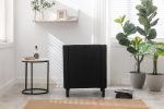 Velvet Accent Chair; Modern and Cozy Sofa Chair with Wood Legs; Tufted Accent Armchair for Living Room/Bedroom/Office/Guest Room; BLACK