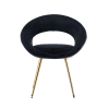 Black Velvet Modern accent/Conversation Lounge Chair With Gold Plated Legs; unique appearance; Suitable For Office; Lounge; Living Room; set of 2