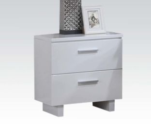 Lorimar Nightstand in White &amp; Chrome Leg 22633
