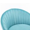 Zen Zone Modern Adjustable Counter Height Bar Stools/Dining Chairs With Back and Footrest; Blue Flannelette; Set of 2