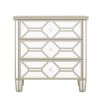 Elegant Mirrored 3-Drawer Chest with Golden Lines for Living Room; Bedroom