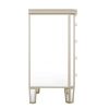 Elegant Mirrored 4-Drawer Chest with Golden Lines for Living Room; Bedroom