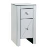 2 -Drawer Mirrored Nightstand, Modern End Table for Bedroom, Living Room, Silverr XH
