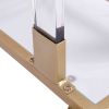 W82153574 Golden Side Table; Acrylic Sofa Table; Glass Top C Shape Square Table with Metal Base for Living Room; Bedroom; Balcony Home and Office