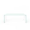 39.37 inch Whole Tempered Glass Tea Table Coffee Table; Table for Living Room; White