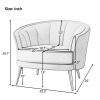 Modern Velvet Accent Barrel Chair Leisure Accent Chair Living Room Upholstered Armchair Vanity Chair for Bedroom Meeting Room; Blue
