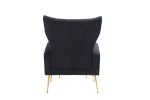 Modern Accent Chair with Ottoman; Comfy Armchair for Living Room; Bedroom; Apartment; Office (Black)