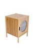 1 Door nightstand; Bamboo Mid Century Modern Nightstand; Bedside Table Accent End Table Side Table for Bedroom; Living Room; Natural