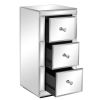 FCH Mirrored Nightstand; Silver Side/End Table for Living Room Bedroom