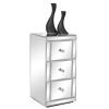 FCH Mirrored Nightstand; Silver Side/End Table for Living Room Bedroom