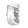 FCH Mirrored Nightstand with 3-Drawers; Crystal Accent Silver Side/End Table for Living Room Bedroom