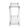 Acrylic Glass Side Table; Chrome Sofa Table; Console Table for Living Room&amp; Bedroom
