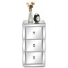 FCH Mirrored Nightstand; Silver Side/End Table for Living Room Bedroom