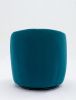 Velvet Fabric Swivel Accent Armchair Barrel Chair With Black Powder Coating Metal Ring; Teal