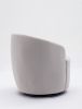 Velvet Fabric Swivel Accent Armchair Barrel Chair With Black Powder Coating Metal Ring; Gray