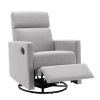 Modern Upholstered Rocker Nursery Chair Plush Seating Glider Swivel Recliner Chair; Gray