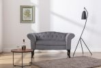 Loveseat Small Sofa Small Mini Room Couch Two-Seater Sofafor Small Space Office Studio Apartment Bedroom; GREY