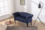 Loveseat Small Sofa Small Mini Room Couch Two-Seater Sofafor Small Space Office Studio Apartment Bedroom; DARK BLUE