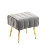 Velvet Accent Chair with Ottoman; Modern Tufted Barrel Chair Ottoman Set for Living Room Bedroom; Golden Finished; Grey