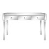 FCH MDF Mirror Surface Full Glass Three-Pump Computer Desk Silver