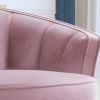 Modern Velvet Accent Barrel Chair Leisure Accent Chair Living Room Upholstered Armchair Vanity Chair for Bedroom Meeting Room; Pink