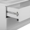Nightstand with 2 Drawers; USB Charging Ports; Wireless Charging and Remote Control LED Light-White