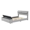Queen Size Upholstery Platform Bed with Storage Headboard and Footboard,Support Legs