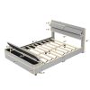 Queen Size Upholstery Platform Bed with Storage Headboard and Footboard,Support Legs