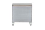 Crystal Nightstand Made with Wood Finished in White
