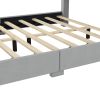 Queen Size Upholstery Platform Bed with Storage Headboard and Footboard,Support Legs