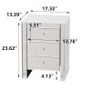 23.62" Tall 3- Drawer Mirrored Accent Chest; Modern Mirrored Nightstand with Drawers; 3-Drawer End Table for Living Room