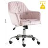 New -Modern home office leisure chair with adjustable velvet height and adjustable casters (PINK)