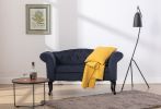 Loveseat Small Sofa Small Mini Room Couch Two-Seater Sofafor Small Space Office Studio Apartment Bedroom; DARK BLUE