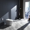 Smart Toilet U-Shaped LED Light Automatic Flush with Remote Control/Foot Sensor/Night Light