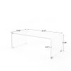 39.37 inch Whole Tempered Glass Tea Table Coffee Table; Table for Living Room; White