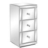 FCH Mirrored Nightstand; Silver Side/End Table for Living Room Bedroom