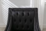 Velvet Accent Chair; Modern and Cozy Sofa Chair with Wood Legs; Tufted Accent Armchair for Living Room/Bedroom/Office/Guest Room; BLACK