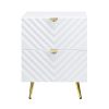 Gaines Nightstand; White High Gloss Finish BD01035