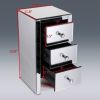 3-Drawer Mirrored Nightstand, Modern End Table for Bedroom, Living Room, Silver