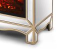 W 23.2&quot;X D 13.4&ldquo; X H 24.4&rdquo; Mirrored mantelpiece with champagne color bezel Built in 1500 function heating