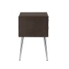 B109-TA Upholstered in durable 100% Brown Velvet nightstand Classic silver rivet elegant button tufted design with two drawer and metal legs