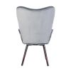 Modern Wingback Accent Armchair Living Room Tufted Velvet Upholstery; DARK GREY