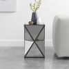 Mirrored End Table; Mirrored Nightstand; Silver Side Table for Bedroom Living Room