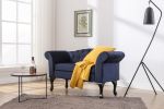 Loveseat Small Sofa Small Mini Room Couch Two-Seater Sofafor Small Space Office Studio Apartment Bedroom; DARK BLUE