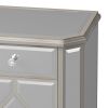 25.59" Tall Champagne Mirrored Nightstand; Mirrored Bedside Cabinet for Bedroom; End Table with Drawer for Living Room