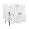 Gaines Nightstand; White High Gloss Finish BD01035