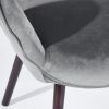 Modern Wingback Accent Armchair Living Room Tufted Velvet Upholstery; DARK GREY