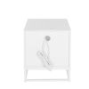 Nightstand with Wireless Charging Station / LED Lights / Drawer; White Bedside Table for Bedroom